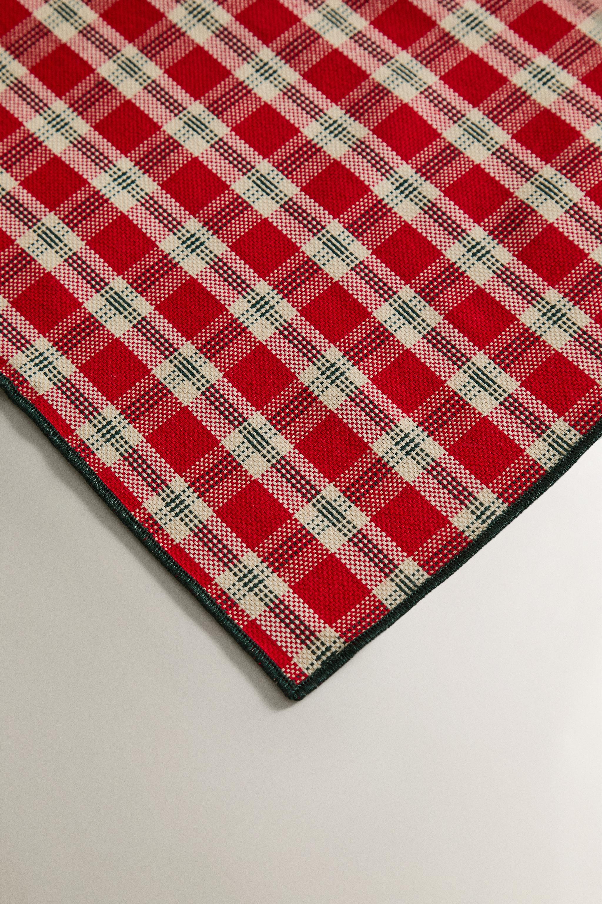 DYED THREAD COTTON CHRISTMAS TABLECLOTH